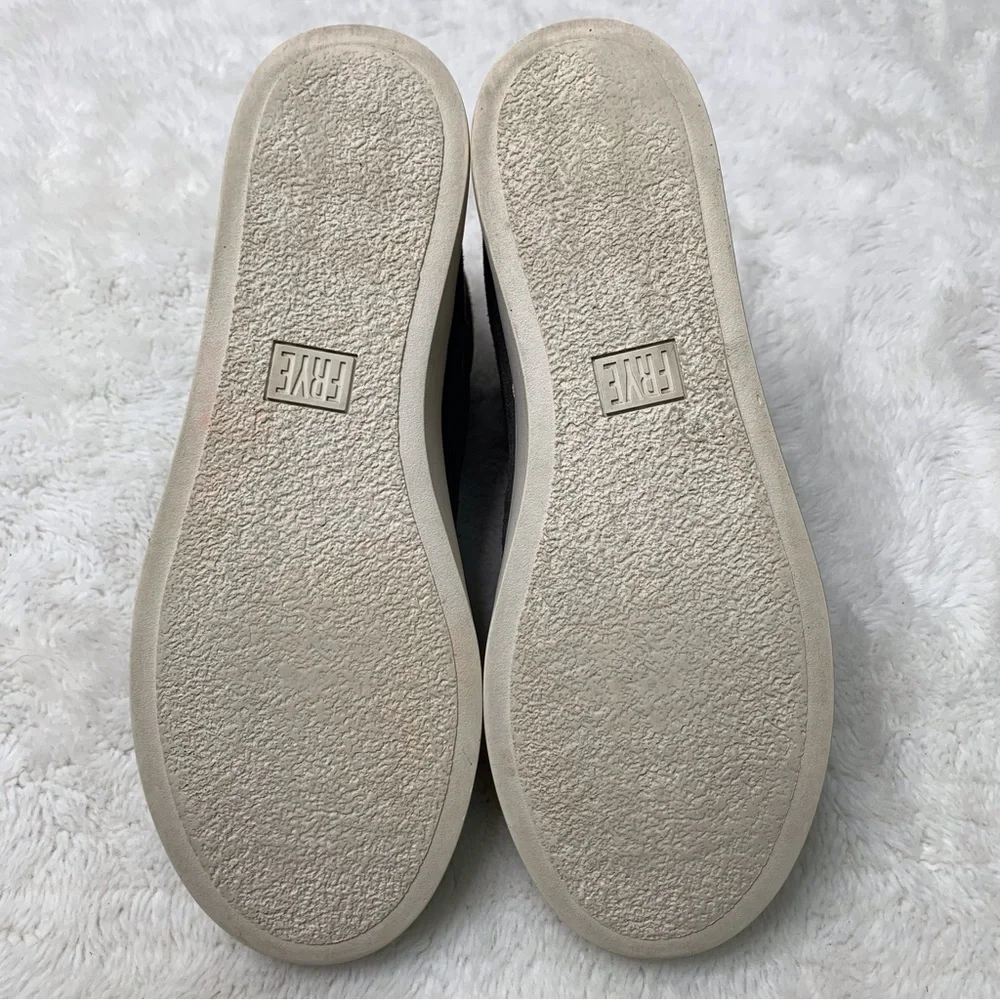 Frye Women's Lena Zip Platform Suede Grey Flat High Top Sneakers Size 7M
